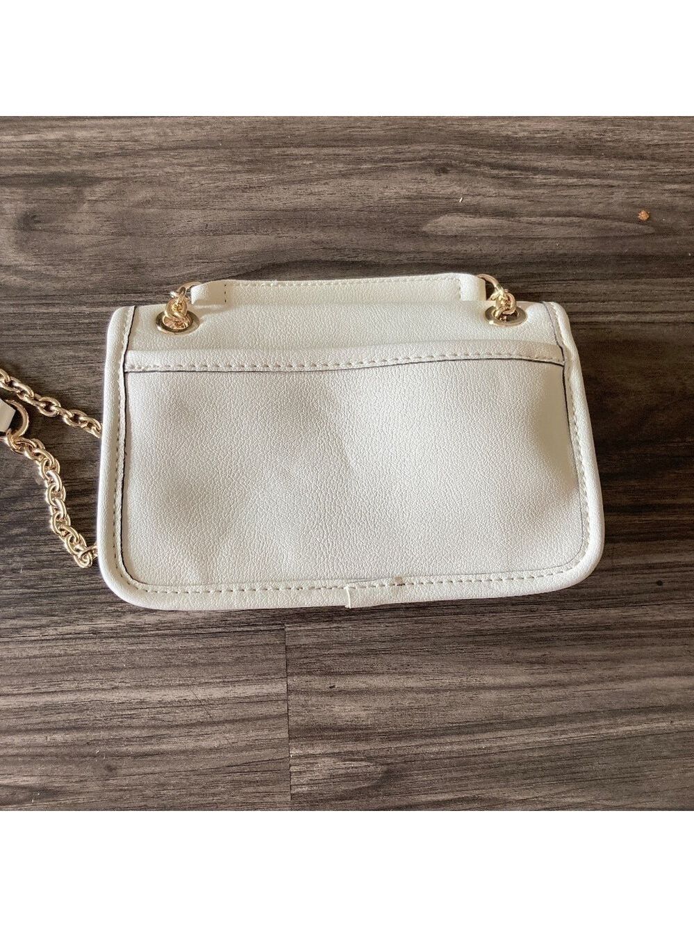 Nine West Saoirse Mini Convertible Crossbody Flap Bag in Cream with Gold - Picture 6 of 13